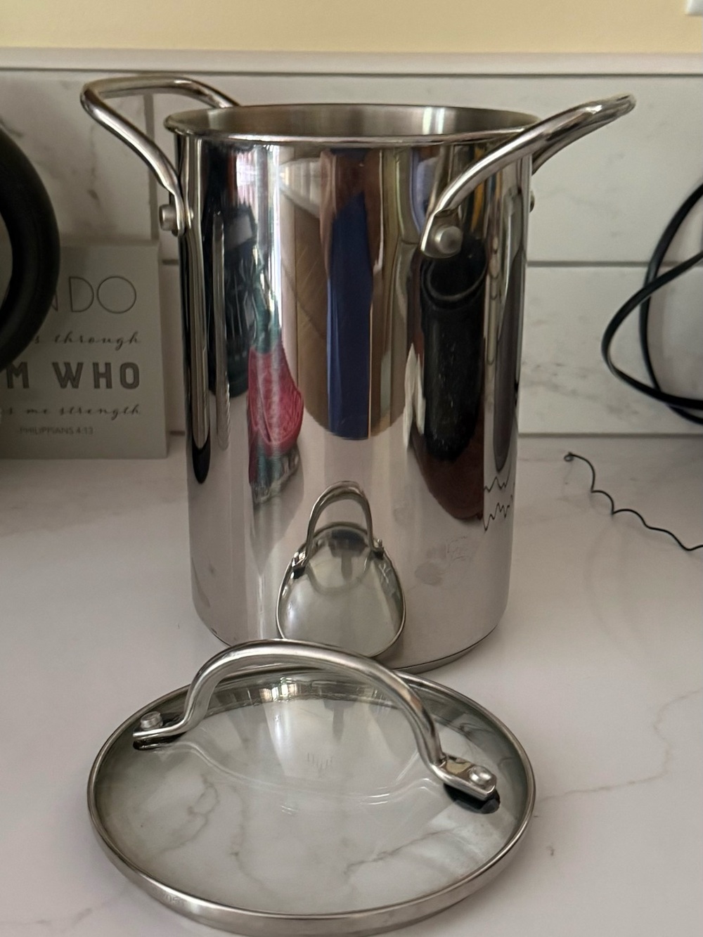 Farberware Stainless Steel Stock Pot to cook asparagus with Glass Lid - Silver
